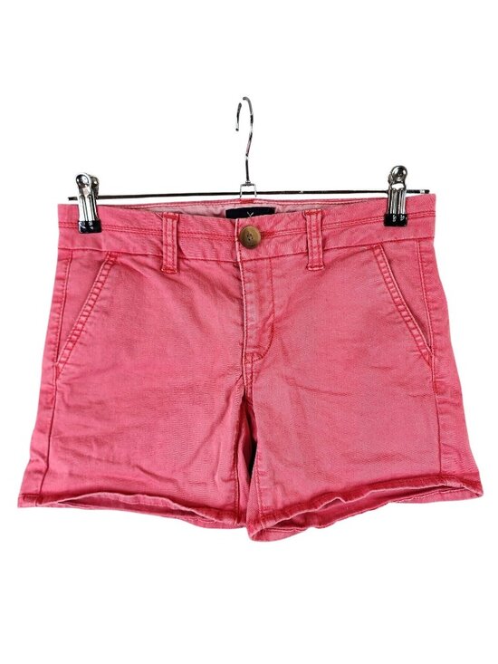 American Eagle Outfitters Pants - Womens American Eagle Pink Midi Chino Shorts Cotton Blend Stretch Size 00